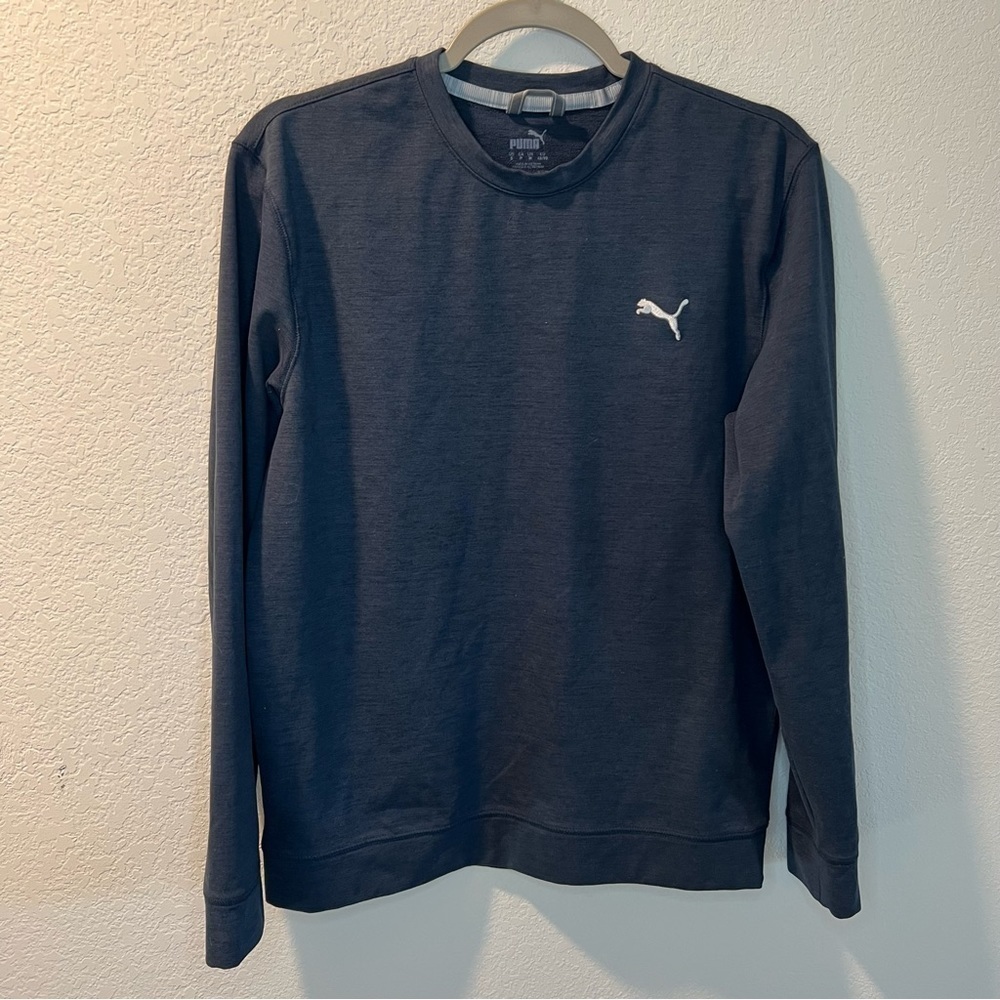 Women’s Puma blue long sleeve pullover crewneck sweater size small S